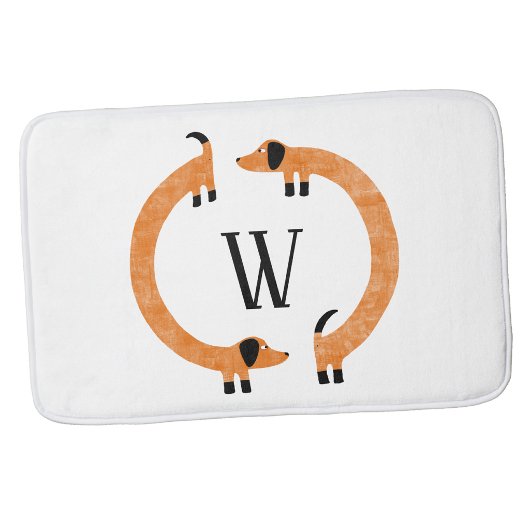 Grappige Dachshund Worst Honden Monogram Badmat