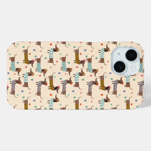 Grappige Dachshunds in Petten en truien Case-Mate iPhone Case (Achterkant (horizontaal))