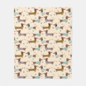 Grappige Dachshunds in Petten en truien Fleece Deken (Voorkant)