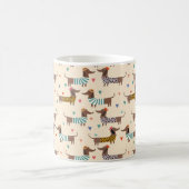 Grappige Dachshunds in Petten en truien Koffiemok (Center)