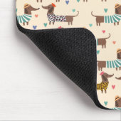 Grappige Dachshunds in Petten en truien Muismat (Hoek)