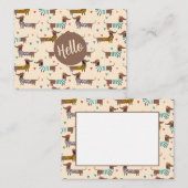 Grappige Dachshunds in Petten en truien Notitiekaartje (Voorkant / Achterkant)