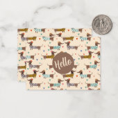 Grappige Dachshunds in Petten en truien Notitiekaartje (Voorkant / Achterkant in situ)