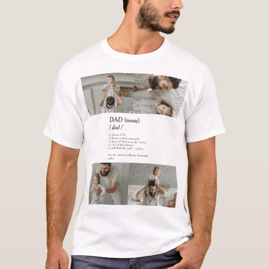 Grappige Dad Definities Fotocollage T-shirt (Voorkant)