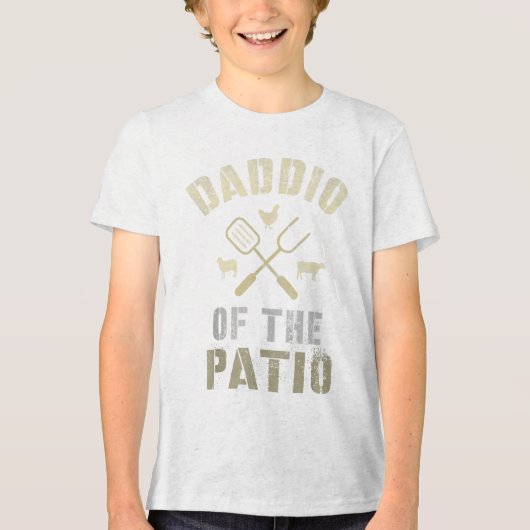 Grappige Daddio van de Patio Grilling BBQ Grill Ou Tri-Blend Shirt (Voorkant)