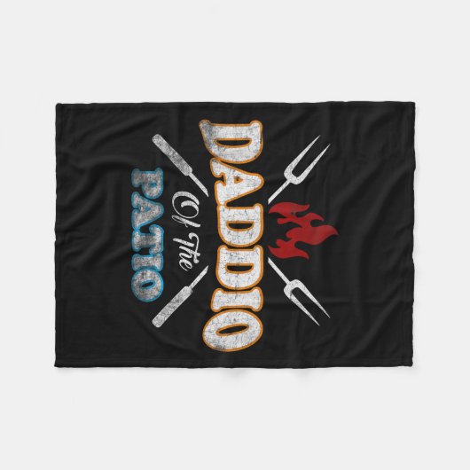 Grappige Daddio van de Patio Vaders Dag BBQ Grill  Fleece Deken (Voorkant (Horizontaal))