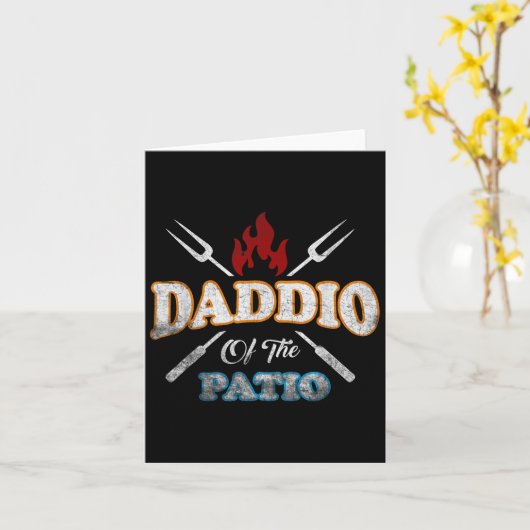 Grappige Daddio van de Patio Vaders Dag BBQ Grill  Kaart (Gele Bloem)