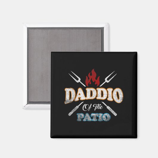 Grappige Daddio van de Patio Vaders Dag BBQ Grill  Magneet (Voorkant / Achterkant)