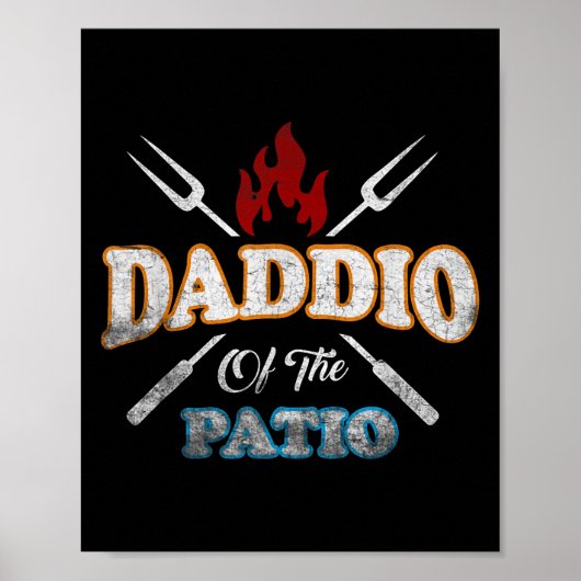 Grappige Daddio van de Patio Vaders Dag BBQ Grill  Poster (Voorkant)