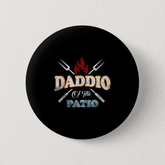 Grappige Daddio van de Patio Vaders Dag BBQ Grill  Ronde Button 5,7 Cm (Voorkant)