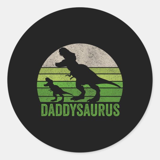 Grappige Daddy Dinosaurus Daddy Grappige Vaders Da Ronde Sticker (Voorkant)