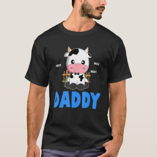 Grappige Daddy Koe Cute Koe Boerderij Verjaardag M T-shirt