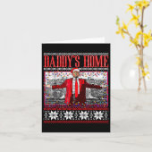 Grappige Daddys Home Trump Lelijke Kersttrui XMA Kaart (Gele Bloem)