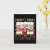 Grappige Daddys Home Trump Lelijke Kersttrui XMA Kaart (Gele Bloem)