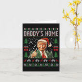 Grappige Daddys Home Trump Lelijke Kersttrui XMA Kaart (Gele Bloem)