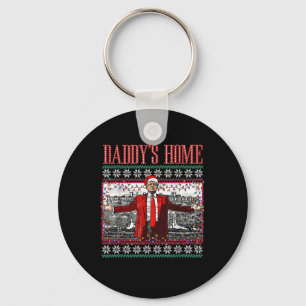 Grappige Daddys Home Trump Lelijke Kersttrui XMA Sleutelhanger
