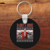 Grappige Daddys Home Trump Lelijke Kersttrui XMA Sleutelhanger (Voorkant)