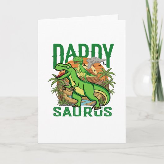 Grappige Daddysaurus T-Rex Dinosaur | Cadeau voor  Kaart (Voorkant)