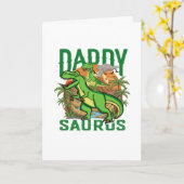Grappige Daddysaurus T-Rex Dinosaur | Cadeau voor  Kaart (Gele Bloem)