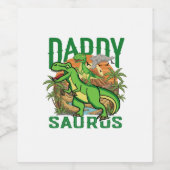 Grappige Daddysaurus T-Rex Dinosaur | Cadeau voor Wijn Etiket (Enkel label)