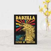 Grappige Dadzilla vader van de monsters geloof Kaart (Gele Bloem)