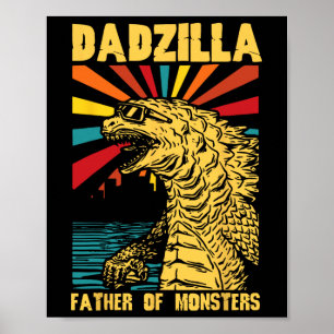 Grappige Dadzilla Vader Van De Monsters Vintage Va Poster