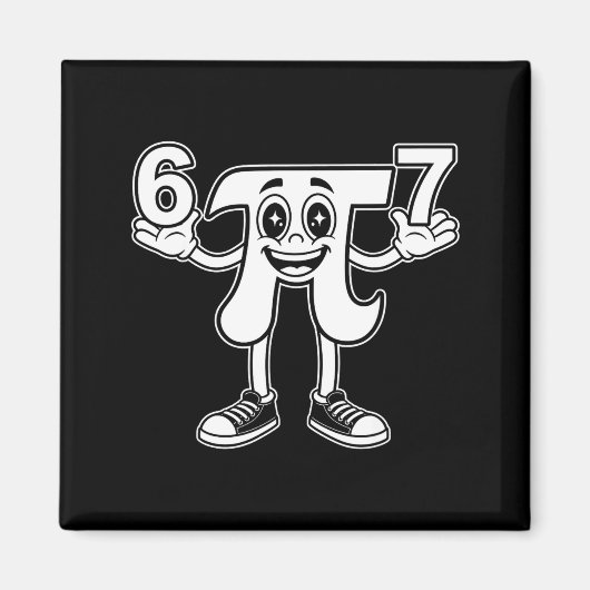 Grappige dag 3.14 symbool 67 meme wiskunde grap ge magneet (Voorkant)