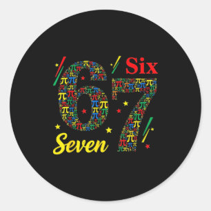 Grappige dag 3.14 symbool 67 meme wiskunde grap ge ronde sticker