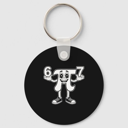 Grappige dag 3.14 symbool 67 meme wiskunde grap ge sleutelhanger (Voorkant)