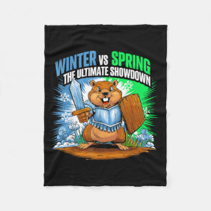 Grappige Dag Bosmarmot Winter Lente Sarcasme Manne Fleece Deken