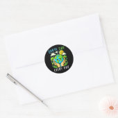 Grappige Dag van de Aarde Red de planeet Schattige Ronde Sticker (Envelop)