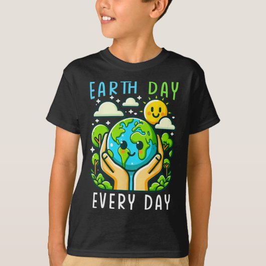 Grappige Dag van de Aarde Red de planeet Schattige T-shirt (Voorkant)