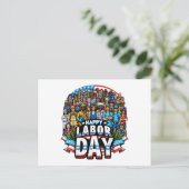 Grappige Dag van de Arbeid Happy American Labor Da Briefkaart (Staand voorkant)
