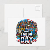 Grappige Dag van de Arbeid Happy American Labor Da Briefkaart (Voorkant / Achterkant)