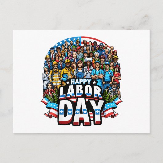 Grappige Dag van de Arbeid Happy American Labor Da Feestdagenkaart (Voorkant)