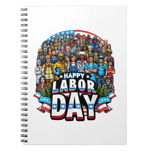 Grappige Dag van de Arbeid Happy American Labor Da Notitieboek (Voorkant)