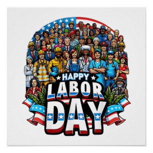 Grappige Dag van de Arbeid Happy American Labor Da Perfect Poster