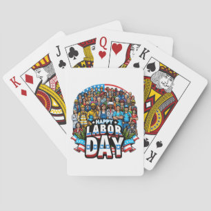 Grappige Dag van de Arbeid Happy American Labor Da Pokerkaarten