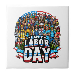 Grappige Dag van de Arbeid Happy American Labor Da Tegeltje