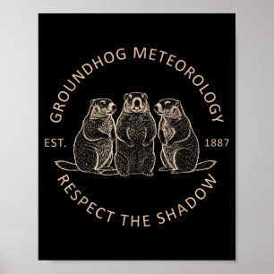 Grappige Dag van de Bosmarmot Meteorologie Respect Poster