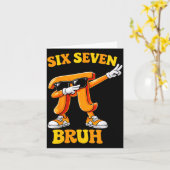 Grappige dag zes zeven bruh 6 7 wiskunde meme kind kaart (Gele Bloem)