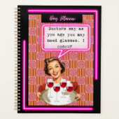 Grappige dagplanner/journal voor vrouwen met bril planner (Voorkant)