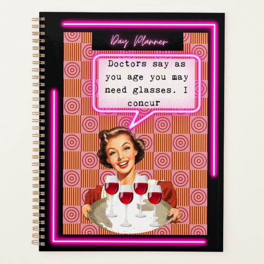Grappige dagplanner/journal voor vrouwen met bril planner (Voorkant)