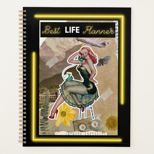 Grappige dagplanner/journal voor vrouwen Retro-Bes Planner (Voorkant)