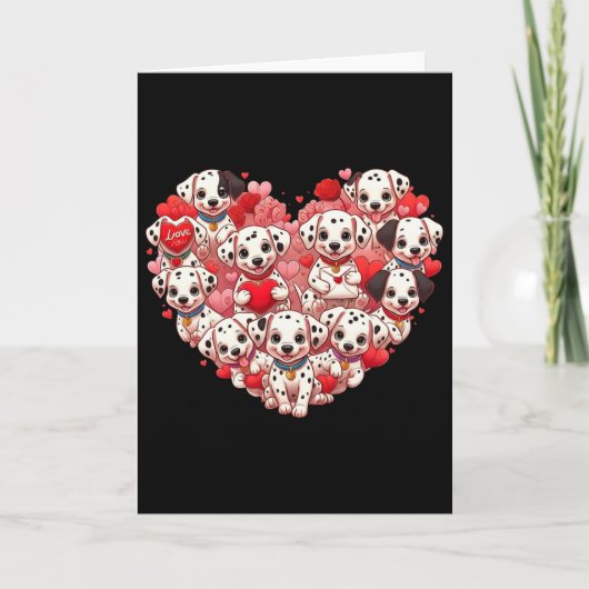 Grappige Dalmatiër Hart Valentijnsdag Dalmatiër Da Kaart (Voorkant)