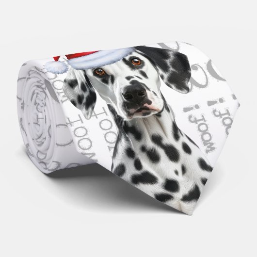 Grappige Dalmatiër Kersthond Liefhebber Stropdas (Opgerold)