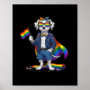 Grappige Dalmatiër Lgbt Regenboog Lesbische Homose Poster