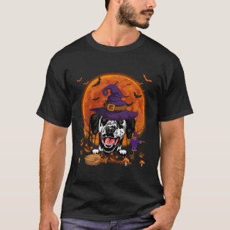 Grappige Dalmatiër met Halloween pompoen enge cost T-shirt