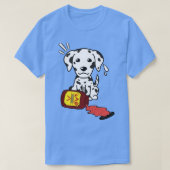 Grappige Dalmatiër morst een pot BBQ-saus T-shirt (Design voorkant)