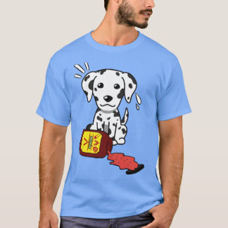 Grappige Dalmatiër morst een pot BBQ-saus T-shirt
